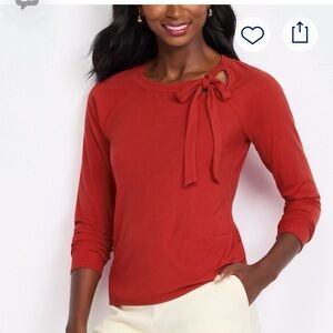 Gilli Red Long Sleeve Top with Bow Detail